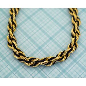 Beautiful Black & Gold Unique Choker Necklace - 19 inch - L4